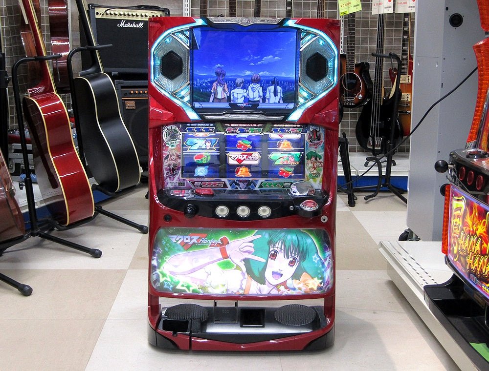 パチスロ実機 マクロスフロンティア～はじまりの歌、銀河へ響け コイン不要機付 100V対応 ボリューム調整有 SANKYO/三共 - 安心保証・業界最安値の販売 福助