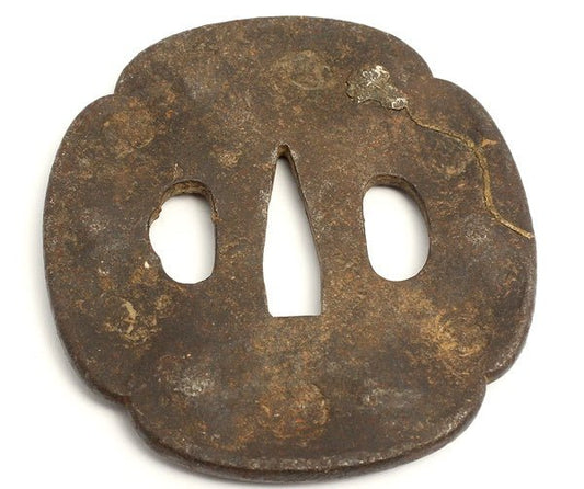 刀剣/日本刀 鍔/鐔 切込木瓜形 獅子模様 134g/直径84×78mm 武具/刀装具 - 安心保証・業界最安値の販売 福助