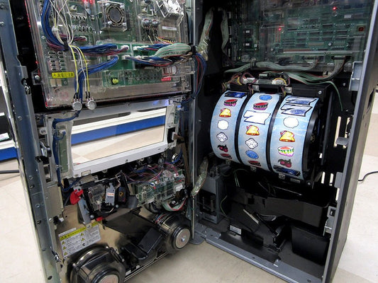 パチスロ実機 山佐 セイクリッドセブン スロット 5号機 コイン不要機搭載 100V(家庭用電源)対応 Vol調節有 - 安心保証・業界最安値の販売 福助