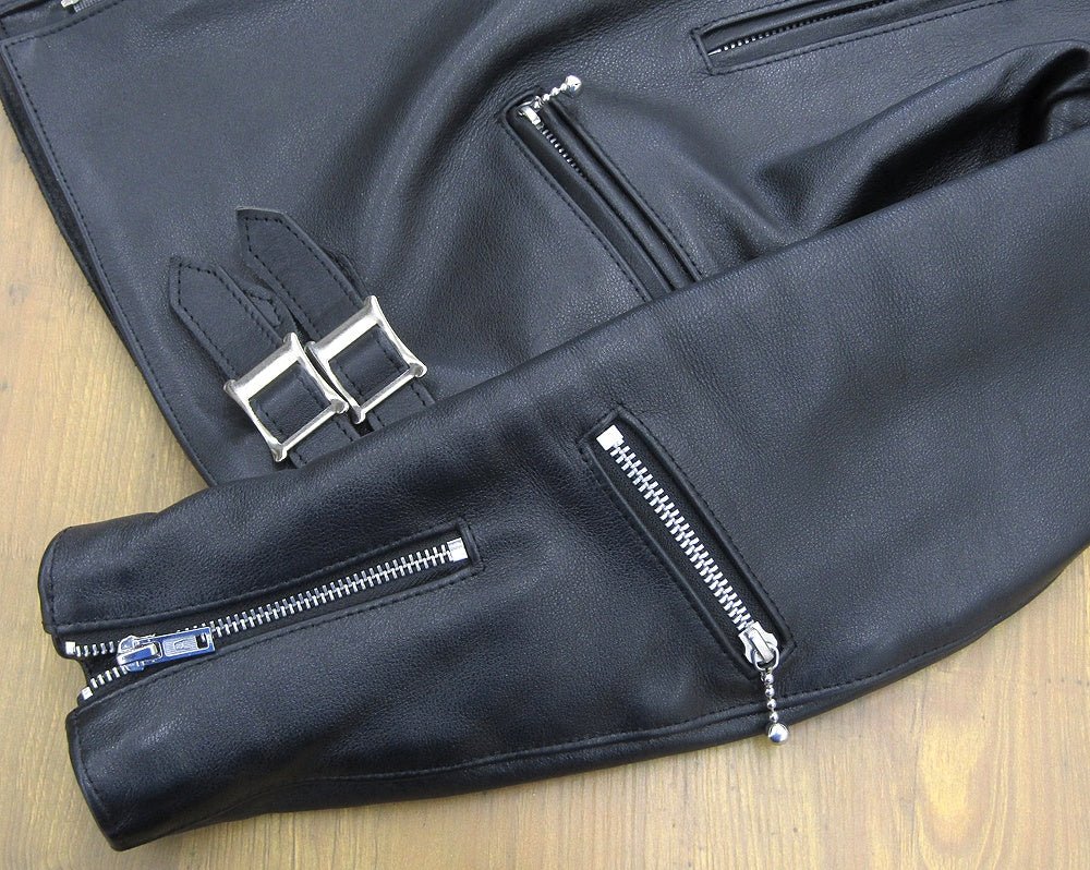 666 ライダースジャケット ＃38 ブラック LJM-1TF ステアハイド 牛革 タイトフィット サイドベルト ブラック トリプルシックス - 電動工具・楽器・ブランド・住設家電も総合リユース｜リサイクルショップ福助