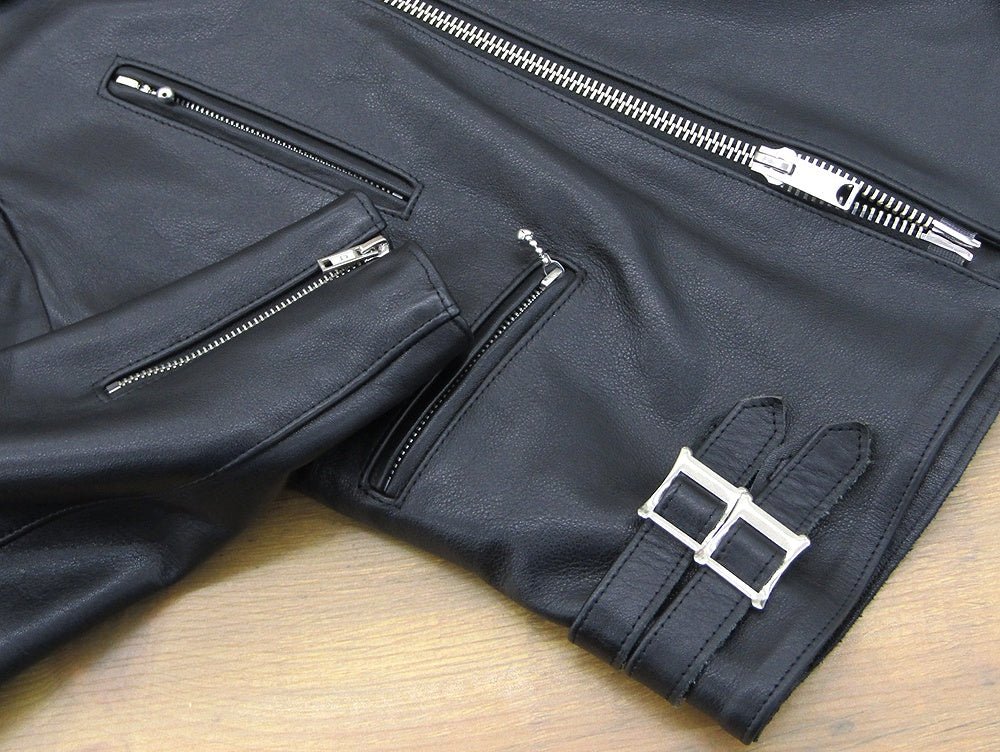 666 ライダースジャケット ＃38 ブラック LJM-1TF ステアハイド 牛革 タイトフィット サイドベルト ブラック トリプルシックス - 電動工具・楽器・ブランド・住設家電も総合リユース｜リサイクルショップ福助
