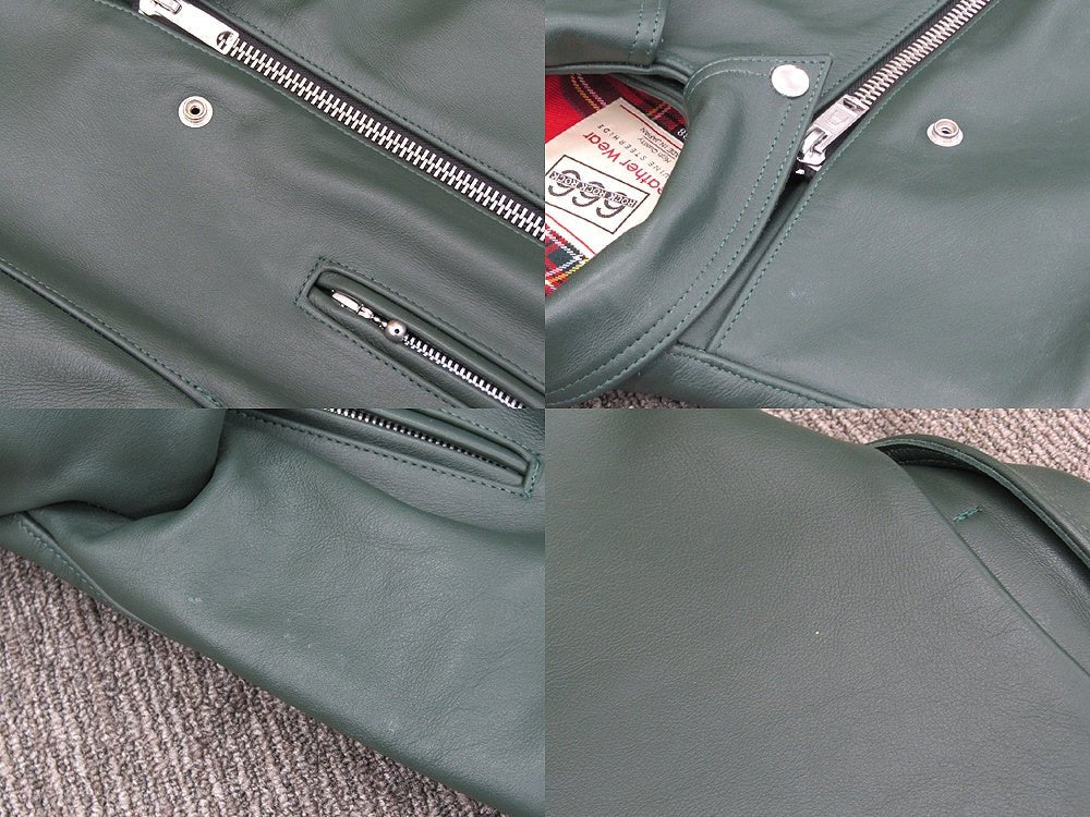 666 ライダースジャケット ダブル ＃38 LJM-1TF ステアハイド 牛革 タイトフィット トリプルシックス ディープグリーン - 電動工具・楽器・ブランド・住設家電も総合リユース｜リサイクルショップ福助
