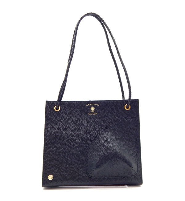 A.D.M.J レザー ハンドバッグ ブラック - 安心保証・業界最安値の販売 福助