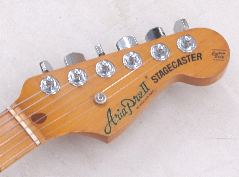 Aria ProⅡ STAGECASTER ストラトタイプ マツモク製 1977年製造 ギター アリアプロ2 PU交換有 ソフトケース他付属品有 - 安心保証・業界最安値の販売 福助