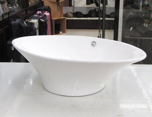 洗面ボウル B - 257 オーバル型 ホワイト 置型 卓上型 手洗いボウル 陶器 - 安心保証・業界最安値の販売 福助