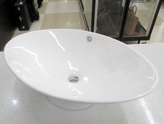 洗面ボウル B - 257 オーバル型 ホワイト 置型 卓上型 手洗いボウル 陶器 - 安心保証・業界最安値の販売 福助