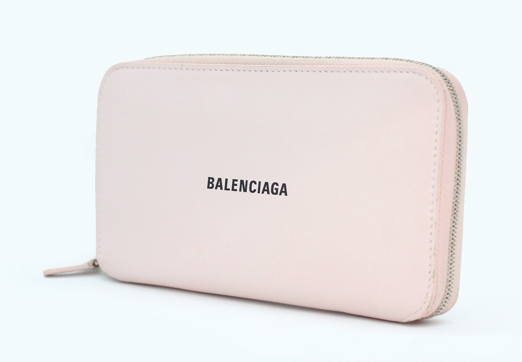 BALENCIAGA(バレンシアガ) ラウンドファスナー長財布 594290 ジップウォレット レザー パステルピンク ロゴ - 安心保証・業界最安値の販売 福助