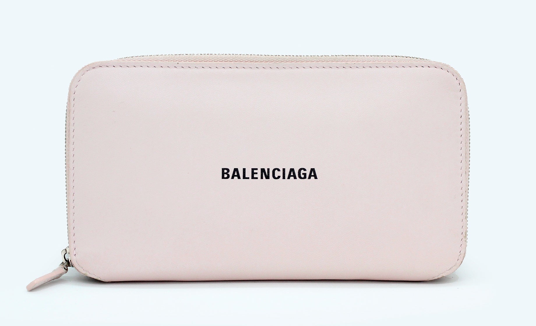 BALENCIAGA(バレンシアガ) ラウンドファスナー長財布 594290 ジップウォレット レザー パステルピンク ロゴ - 安心保証・業界最安値の販売 福助