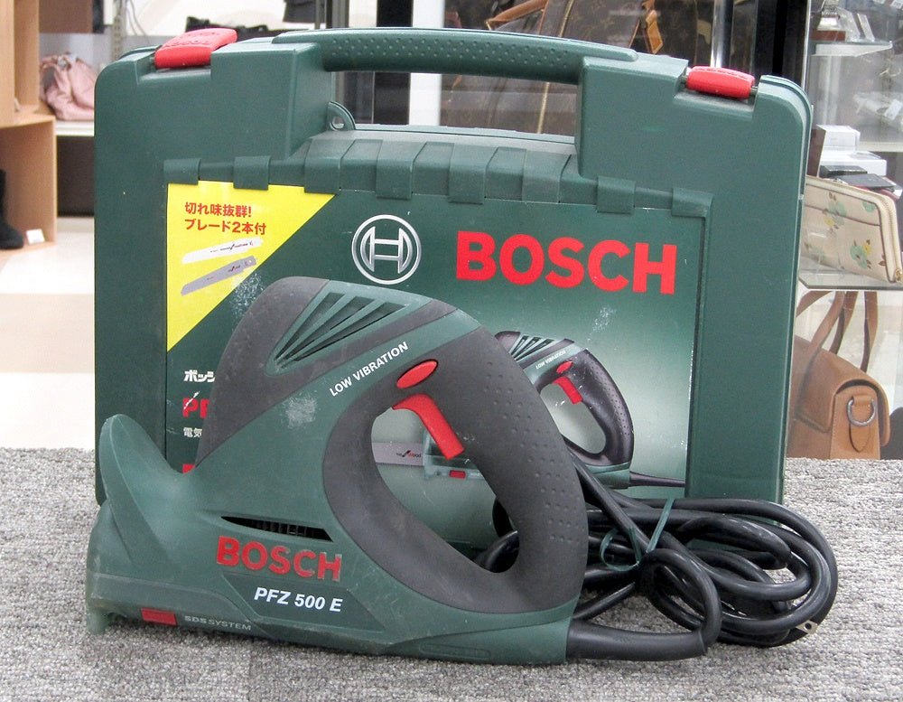 BOSCH ボッシュ 電気のこぎり PFZ500E 切断工具 電動工具 木材/軟鋼材/アルミ板等の切断用 - 電動工具・楽器・ブランド・住設家電も総合リユース｜リサイクルショップ福助