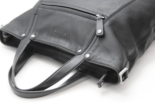 BVLGARI(ブルガリ) オクト 284682 レザー トートバッグ ショルダーストラップ付属 メンズ ブラック - 安心保証・業界最安値の販売 福助