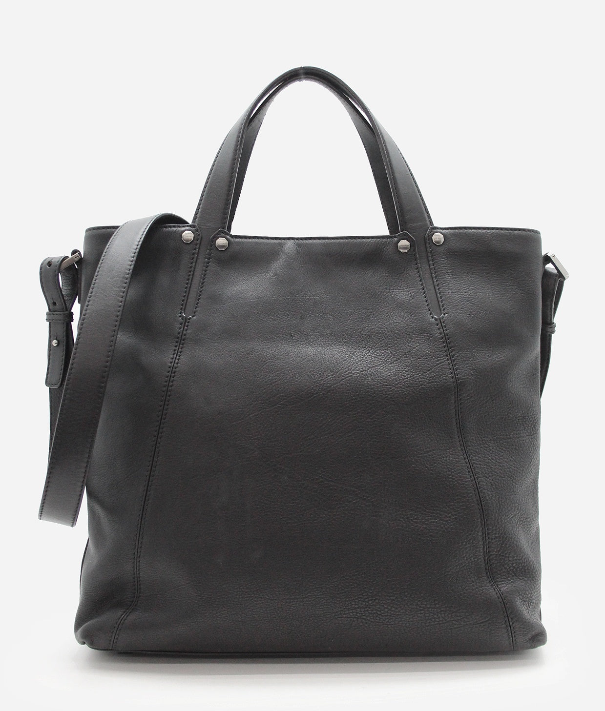 BVLGARI(ブルガリ) オクト 284682 レザー トートバッグ ショルダーストラップ付属 メンズ ブラック - 安心保証・業界最安値の販売 福助