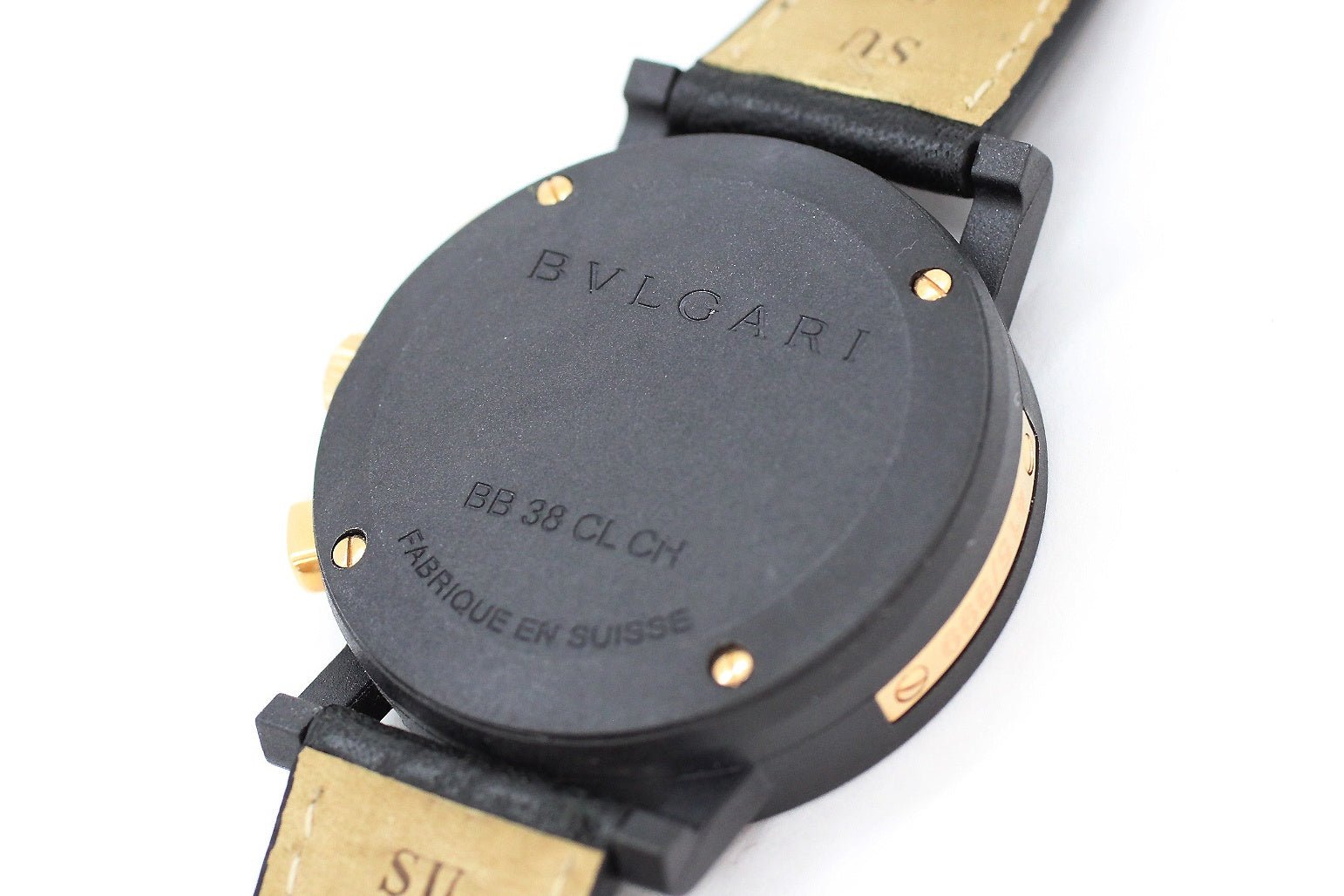 BVLGARI ブルガリブルガリ クロノグラフ ROMA(ローマ) BB38CLCH クォーツ カーボン ピンクゴールドカラー - 電動工具・楽器・ブランド・住設家電も総合リユース｜リサイクルショップ福助