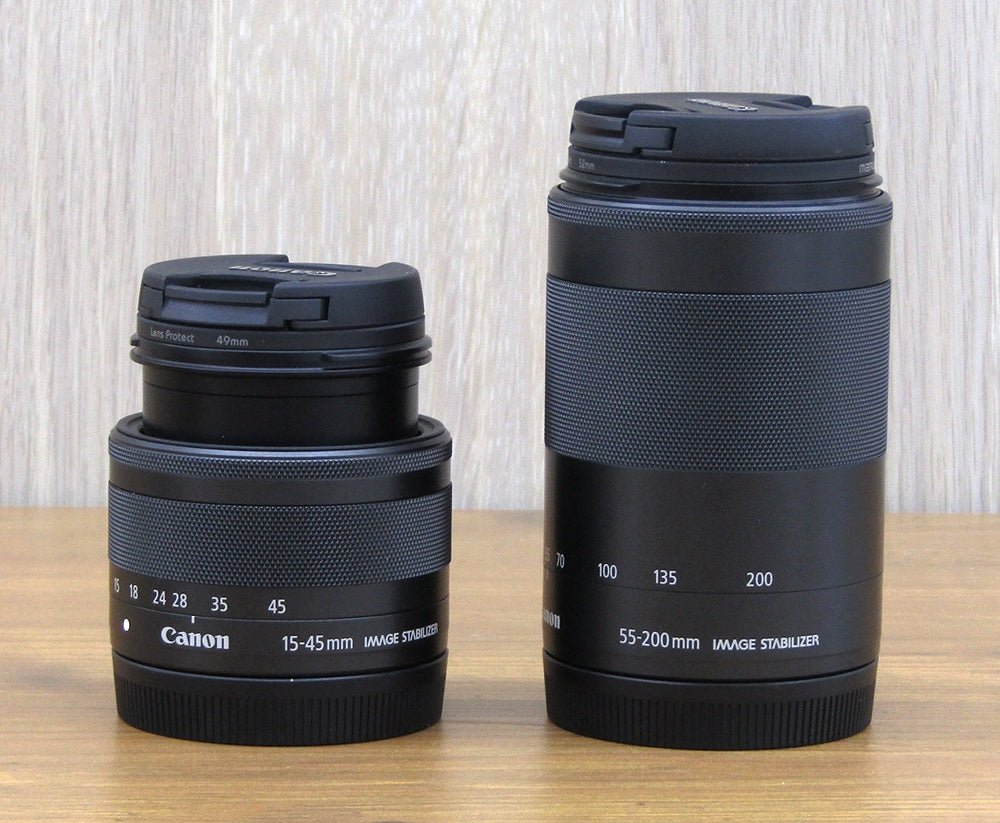 Canon キャノン ミラーレス一眼カメラ EOS Kiss M ダブルズームキット 14-45mm/55-200mm ブラック EOSKISSMBK-WZK - 電動工具・楽器・ブランド・住設家電も総合リユース｜リサイクルショップ福助