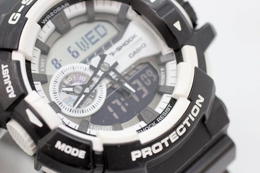 CASIO(カシオ) G - SHOCK ANALOG - DIGITAL GA - 400SERIES GA - 400 - 1AJF Gショック ブラック×ホワイト - 安心保証・業界最安値の販売 福助