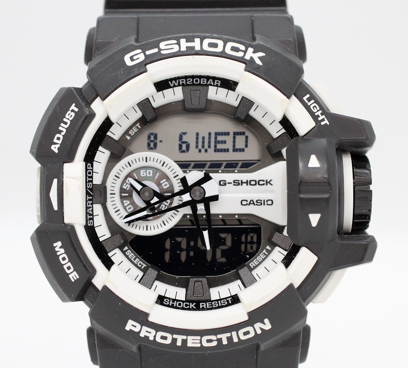 CASIO(カシオ) G - SHOCK ANALOG - DIGITAL GA - 400SERIES GA - 400 - 1AJF Gショック ブラック×ホワイト - 安心保証・業界最安値の販売 福助
