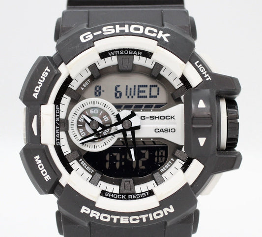 CASIO(カシオ) G - SHOCK ANALOG - DIGITAL GA - 400SERIES GA - 400 - 1AJF Gショック ブラック×ホワイト - 安心保証・業界最安値の販売 福助