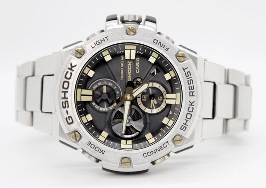 CASIO(カシオ) G - SHOCK Gショック G - STEEL スマートフォン リンク GST - B100D - 1A9JF シルバー - 安心保証・業界最安値の販売 福助