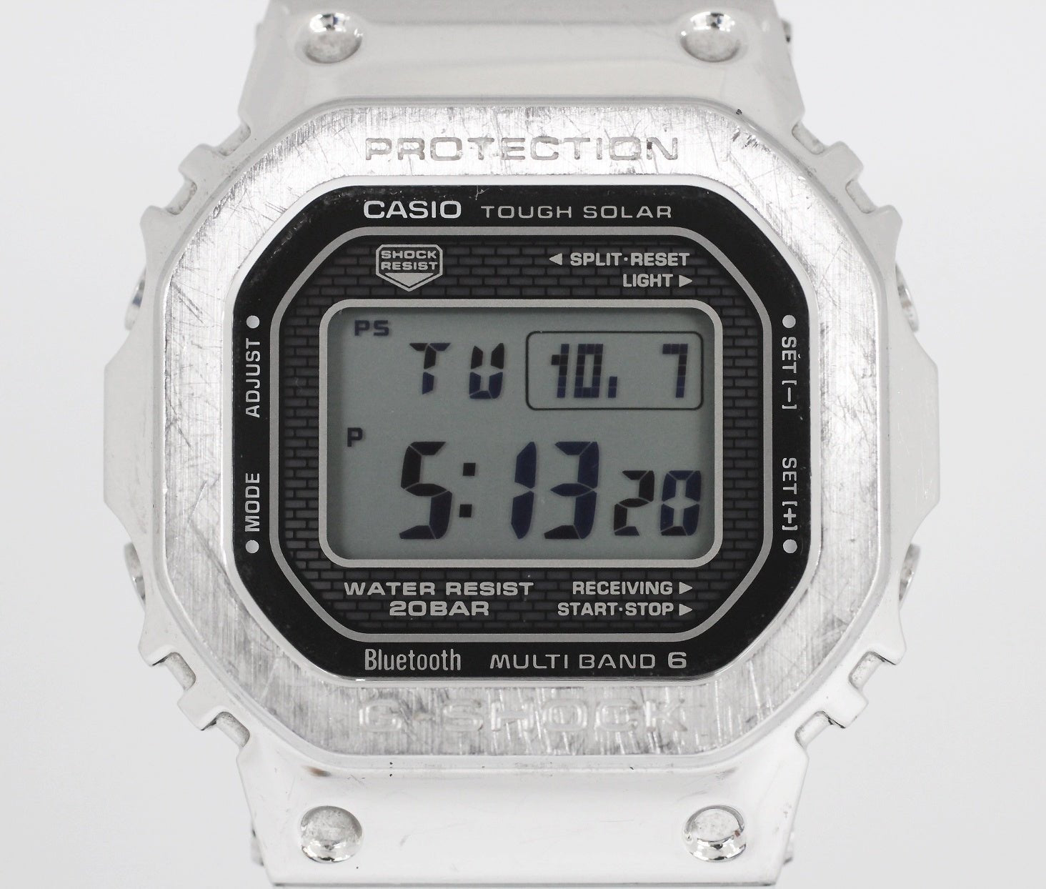 CASIO(カシオ) G - SHOCK Gショック 電波ソーラー GMW - B5000D - 1JF シルバー Bluetooth搭載 - 安心保証・業界最安値の販売 福助