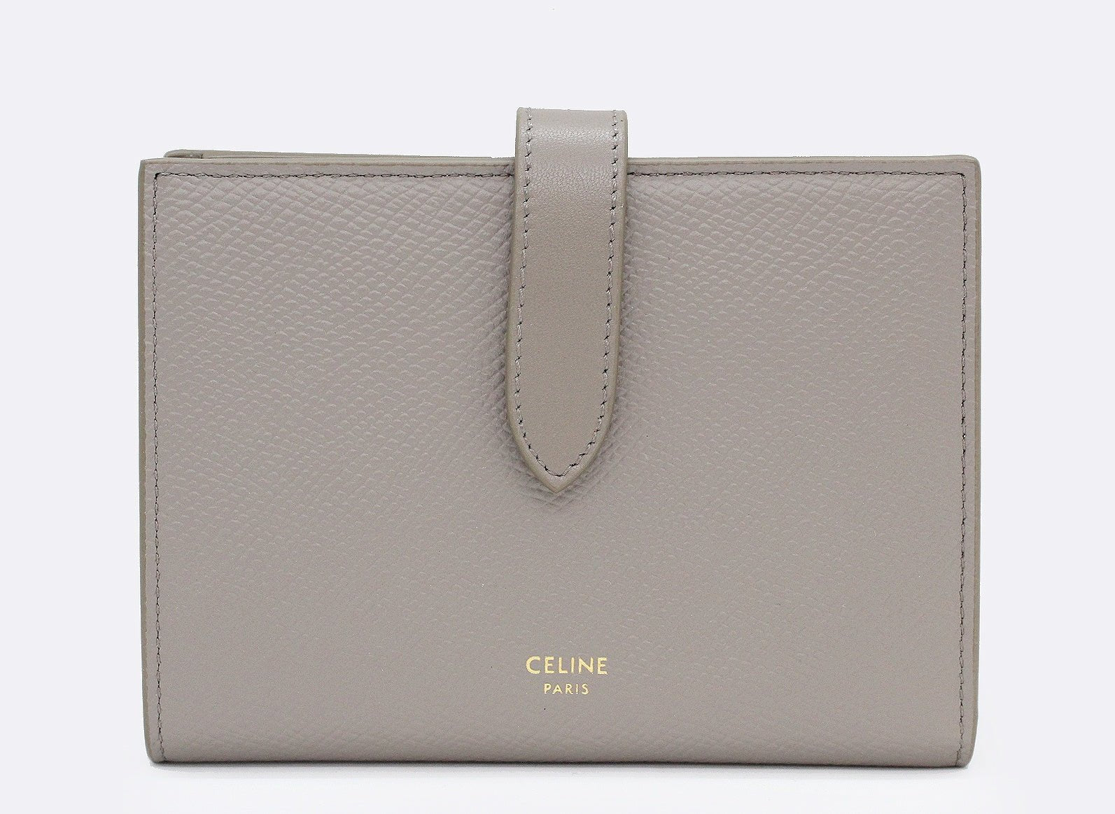 CELINE(セリーヌ) ミディアムストラップウォレット 二つ折り財布 グレー コンパクト - 安心保証・業界最安値の販売 福助