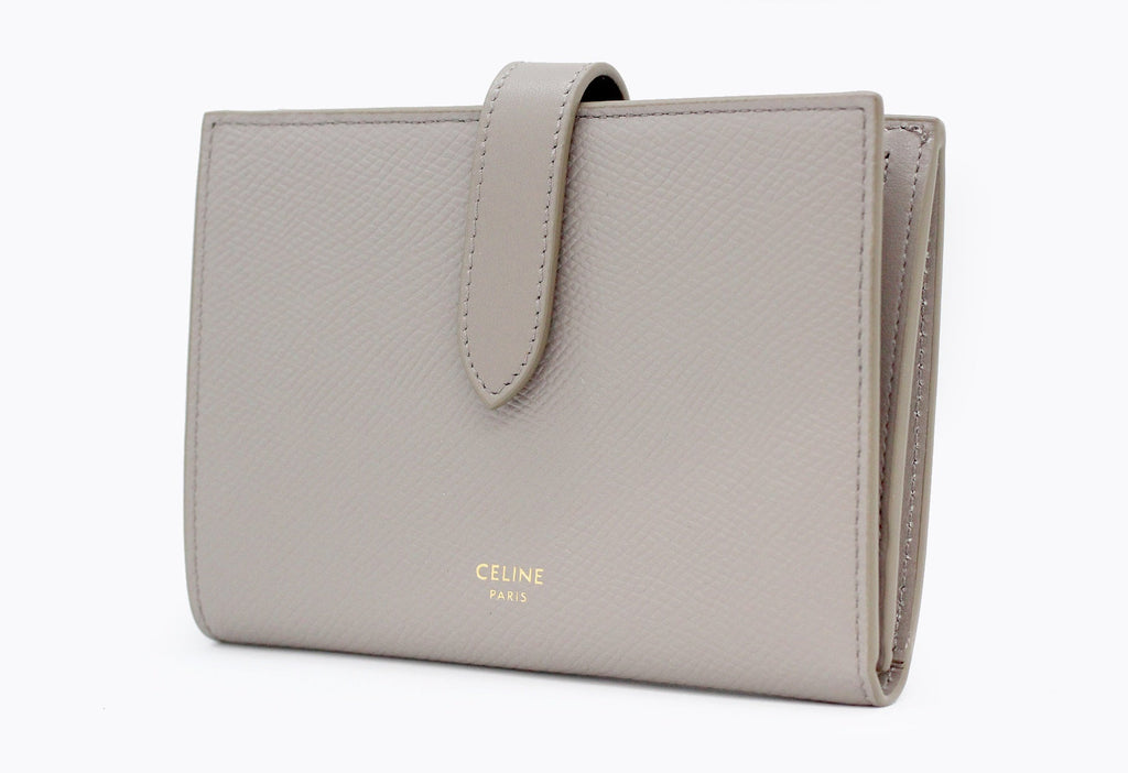 CELINE(セリーヌ) ミディアムストラップウォレット 二つ折り財布 グレー コンパクト - 安心保証・業界最安値の販売 福助