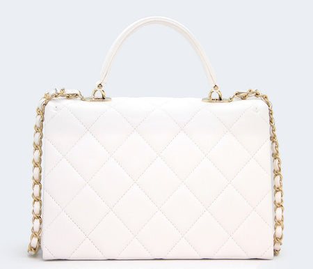 CHANEL(シャネル) ココハンドル マトラッセ キャビアスキン バッグ チェーンショルダー ホワイト - 安心保証・業界最安値の販売 福助