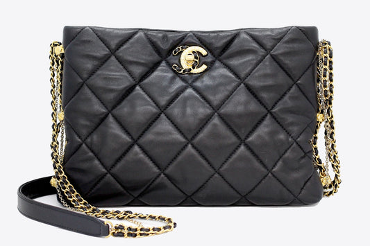 CHANEL(シャネル) マトラッセ ラムスキン キルティングクラッシュ オン チェーンホーボー ブラック ショルダーバッグ ポシェット - 電動工具・楽器・ブランド・住設家電も総合リユース｜リサイクルショップ福助