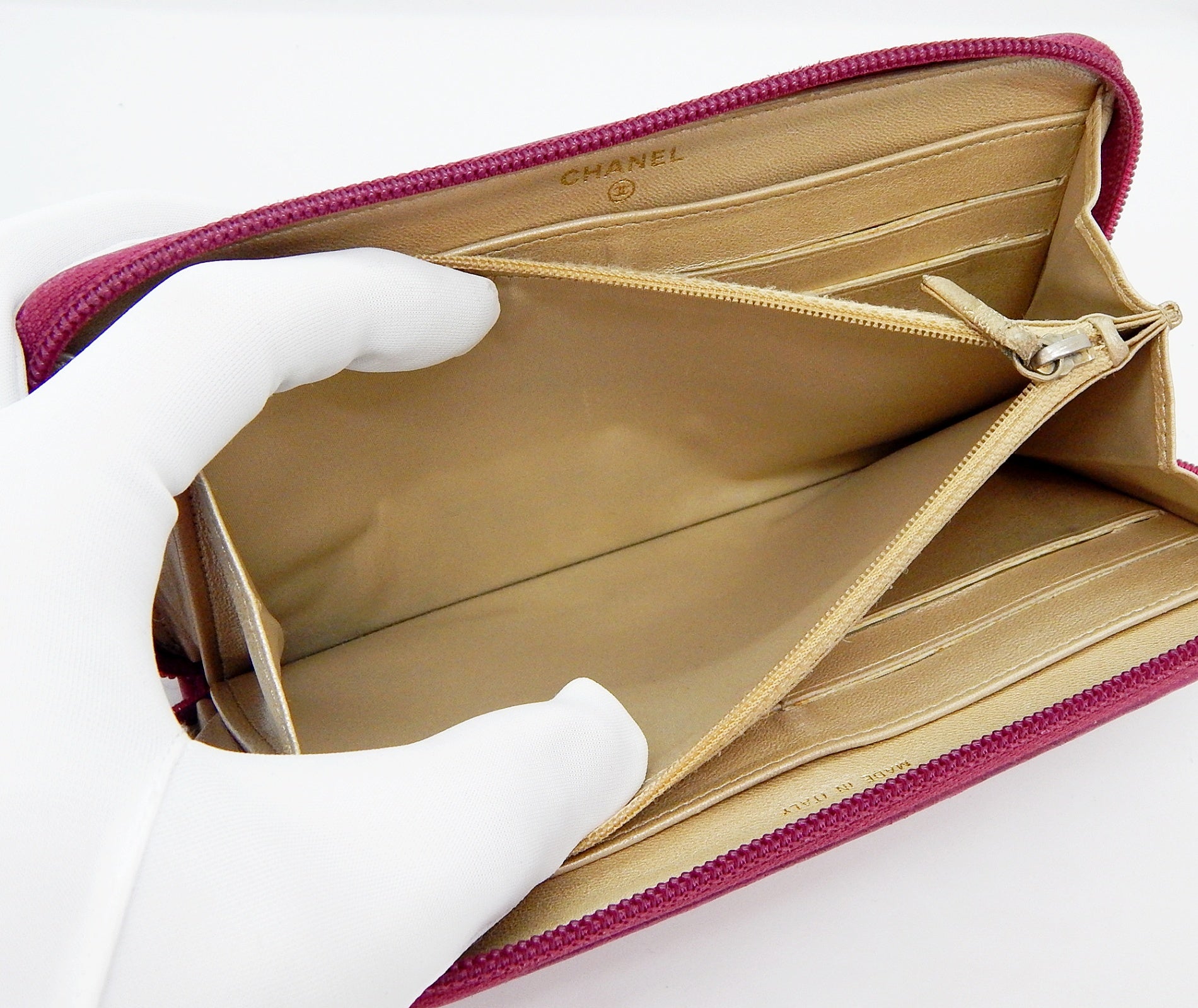 CHANEL(シャネル) カメリア ラウンドファスナー 長財布 ピンク ジップウォレット - 安心保証・業界最安値の販売 福助