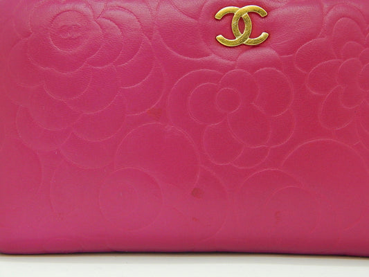 CHANEL(シャネル) カメリア ラウンドファスナー 長財布 ピンク ジップウォレット - 安心保証・業界最安値の販売 福助