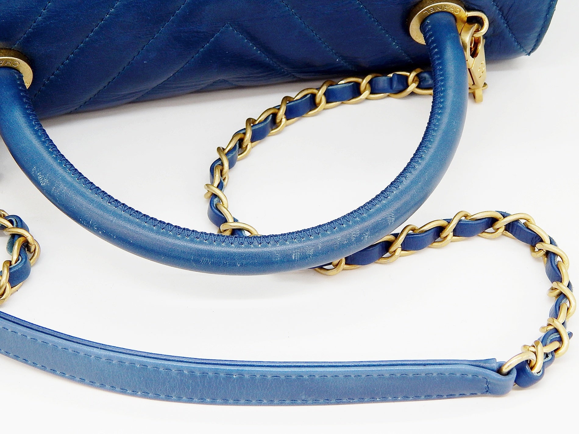 CHANEL(シャネル) Vステッチ ココハンドル チェーンショルダーバッグ ブルー - 安心保証・業界最安値の販売 福助