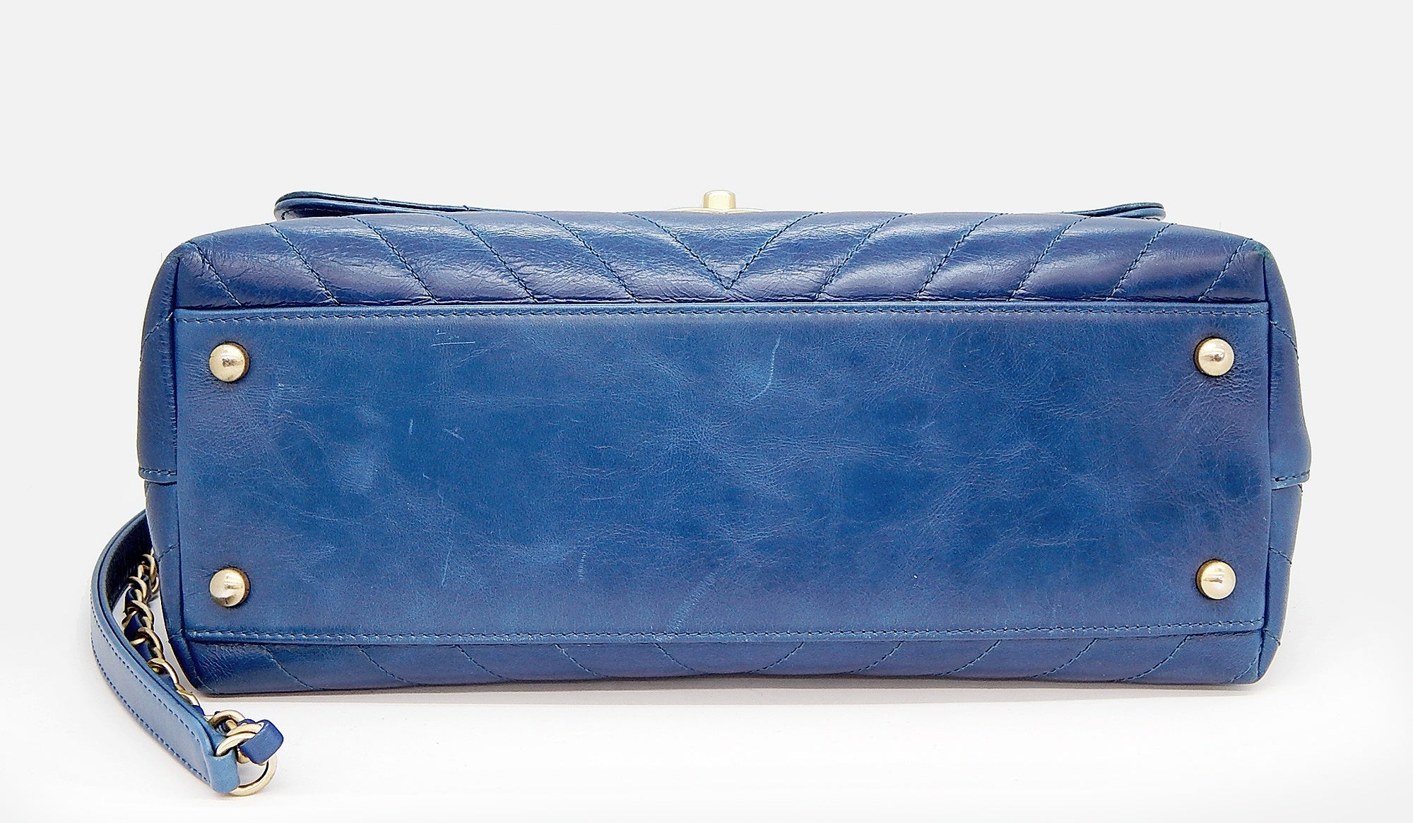 CHANEL(シャネル) Vステッチ ココハンドル チェーンショルダーバッグ ブルー - 安心保証・業界最安値の販売 福助