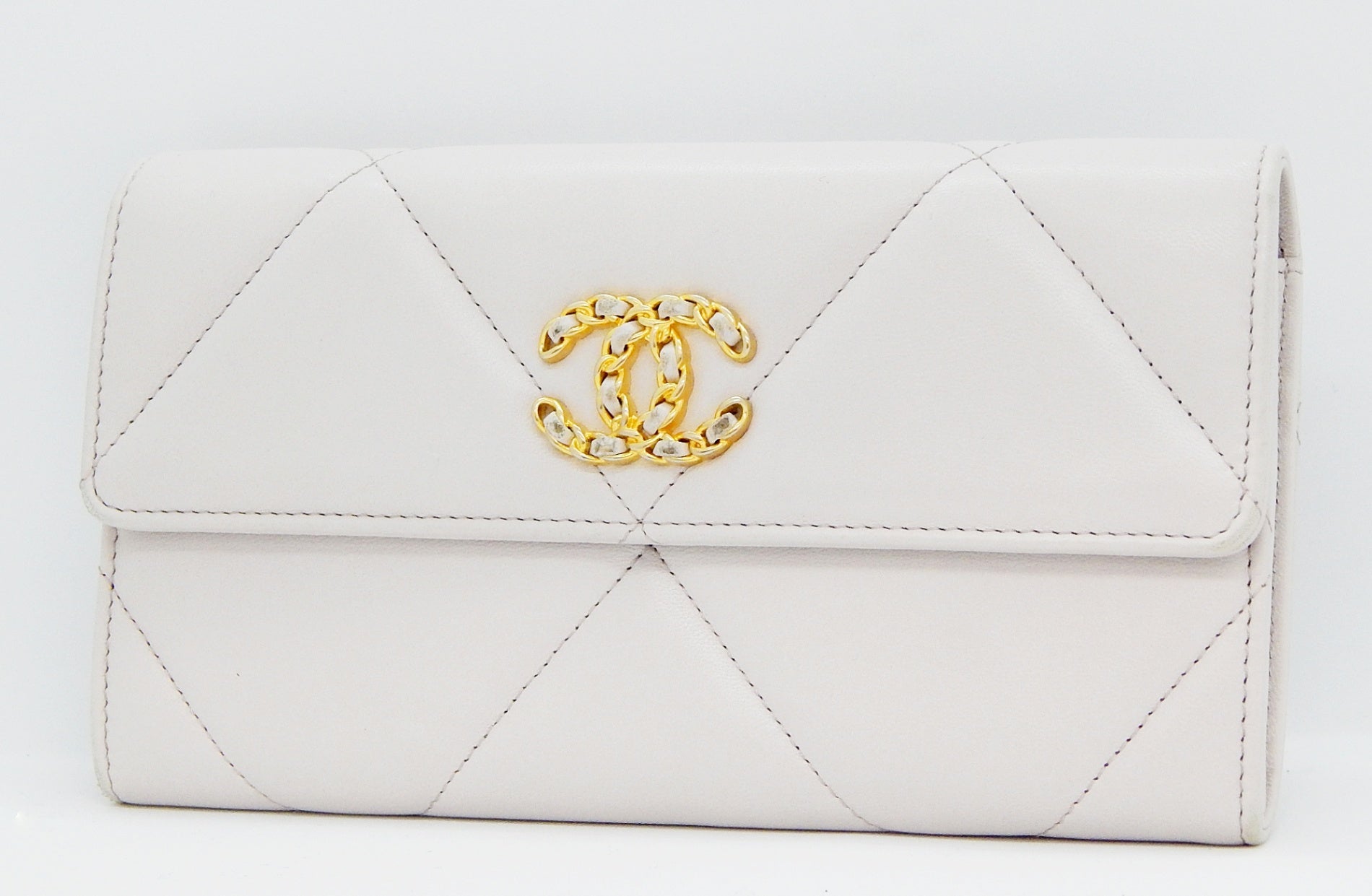 CHANEL19 (シャネル) ロングフラップ ウォレット ピンク 長財布 - 安心保証・業界最安値の販売 福助