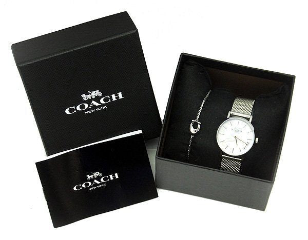 COACH/コーチ ウォッチ＆ブレスレット ペリー 14000085 28mm ホワイト MOP クォーツ SS メッシュ【一部難有】 - 安心保証・業界最安値の販売 福助