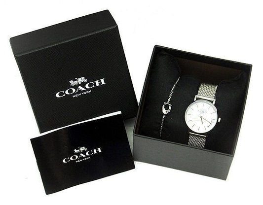 COACH/コーチ ウォッチ＆ブレスレット ペリー 14000085 28mm ホワイト MOP クォーツ SS メッシュ【一部難有】 - 安心保証・業界最安値の販売 福助