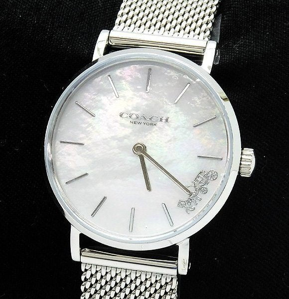 COACH/コーチ ウォッチ＆ブレスレット ペリー 14000085 28mm ホワイト MOP クォーツ SS メッシュ【一部難有】 - 安心保証・業界最安値の販売 福助