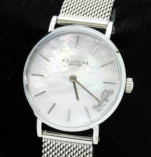 COACH/コーチ ウォッチ＆ブレスレット ペリー 14000085 28mm ホワイト MOP クォーツ SS メッシュ【一部難有】 - 安心保証・業界最安値の販売 福助