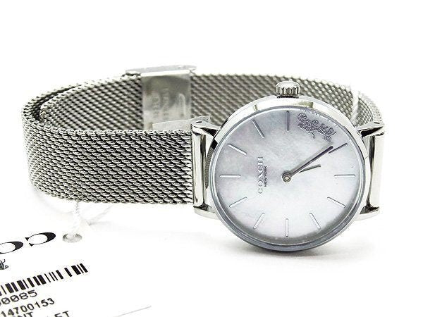 COACH/コーチ ウォッチ＆ブレスレット ペリー 14000085 28mm ホワイト MOP クォーツ SS メッシュ【一部難有】 - 安心保証・業界最安値の販売 福助