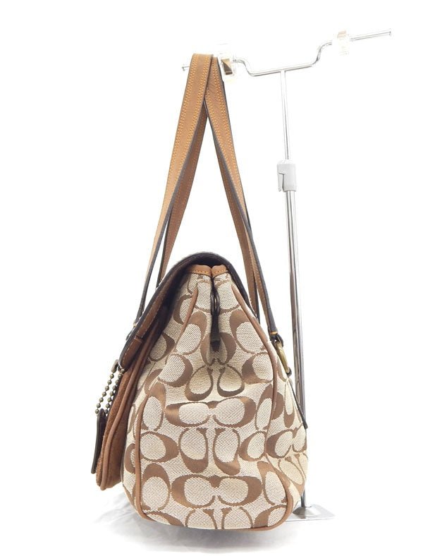 COACH　コーチ 7065 シグネチャー/スエード/レザー ハンドバッグ　スエードサッチェル - 安心保証・業界最安値の販売 福助