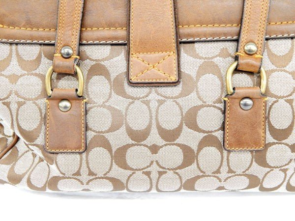 COACH　コーチ 7065 シグネチャー/スエード/レザー ハンドバッグ　スエードサッチェル - 安心保証・業界最安値の販売 福助