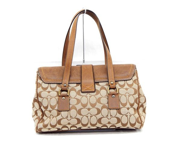 COACH　コーチ 7065 シグネチャー/スエード/レザー ハンドバッグ　スエードサッチェル - 安心保証・業界最安値の販売 福助