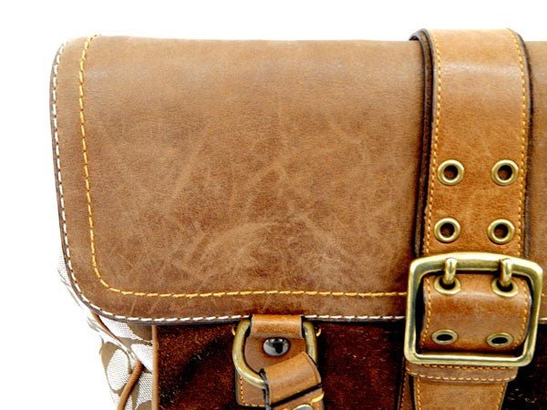 COACH　コーチ 7065 シグネチャー/スエード/レザー ハンドバッグ　スエードサッチェル - 安心保証・業界最安値の販売 福助