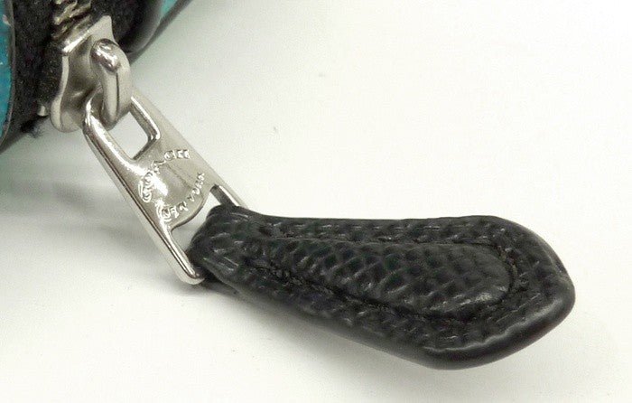 COACH(コーチ) ポーチ F56724 ターコイズ×ブラック フローラル柄 花柄 小物 レザー PVCコーティング - 安心保証・業界最安値の販売 福助