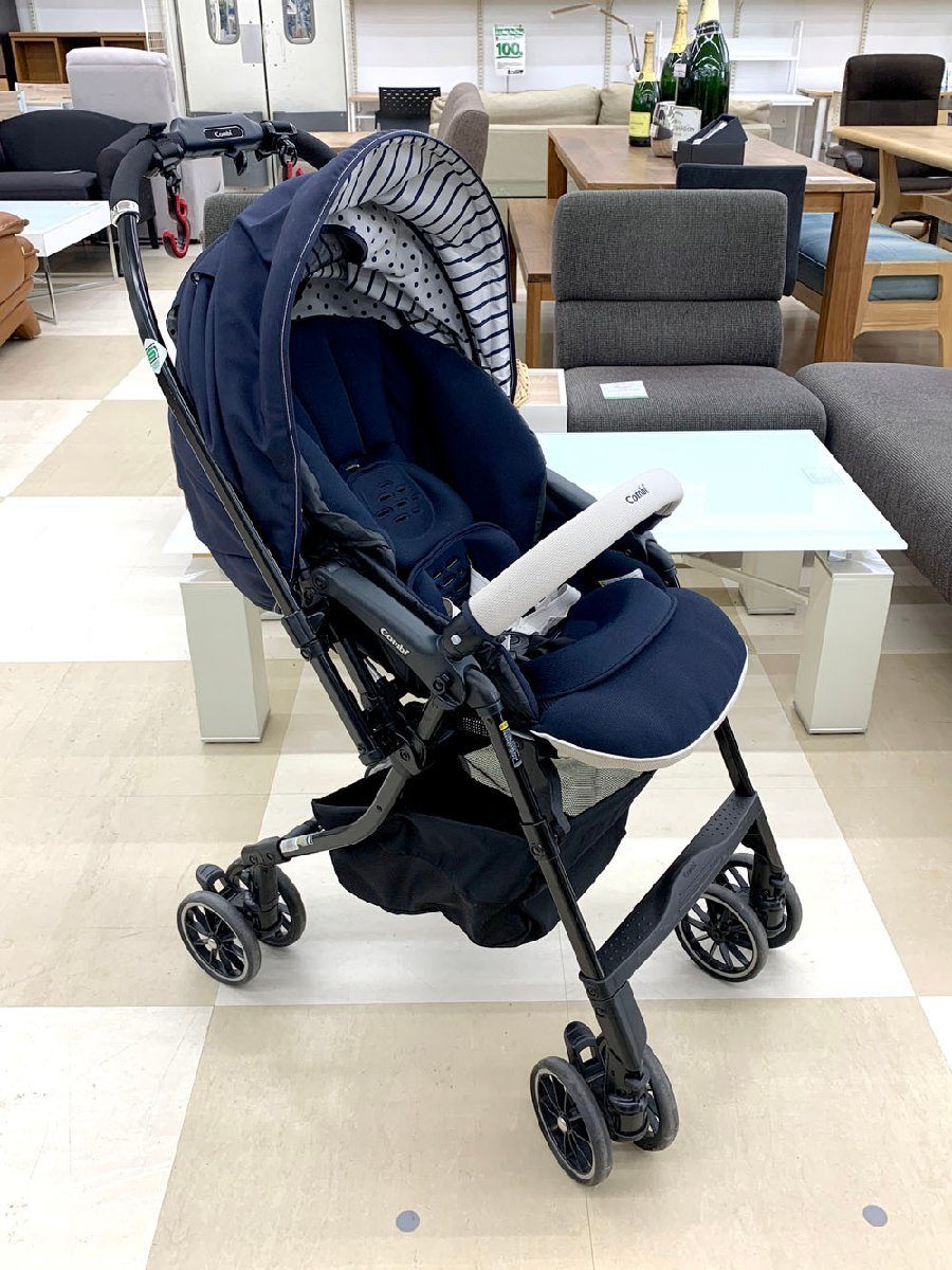 Combi コンビ ホワイトレーベル メチャカル ハンディ オート4キャス エッグショック HG プリュイネイビー (NB) 両対面式 ベビーカー 中古品 - 安心保証・業界最安値の販売 福助