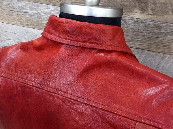 CUSTOM CULTURE/カスタムカルチャー 山羊革 レザージャケット No.164 - 1102 レッド - 安心保証・業界最安値の販売 福助