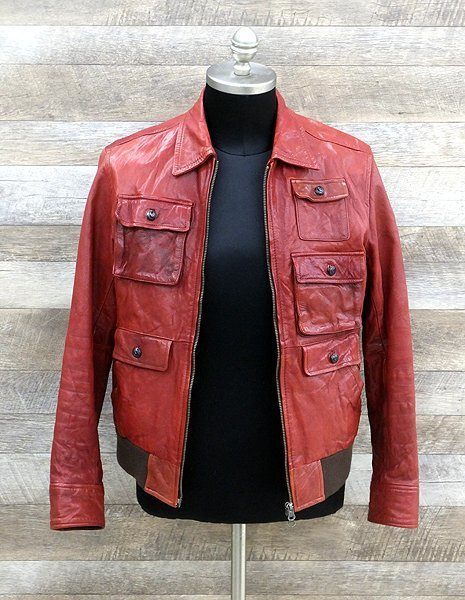 CUSTOM CULTURE/カスタムカルチャー 山羊革 レザージャケット No.164 - 1102 レッド - 安心保証・業界最安値の販売 福助
