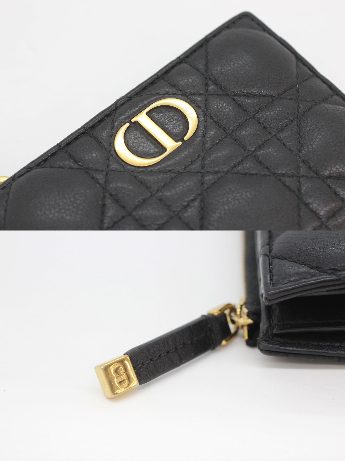 Dior Caro Dahlia ウォレット カナージュ カーフスキン ブラック ディオール カロ ダリア コンパクト 二つ折り財布 - 安心保証・業界最安値の販売 福助