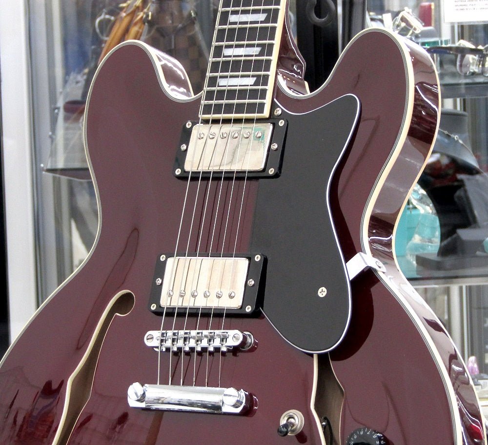 Donner セミアコギター DJP1000 Burgundy Red センターブロック有 ソフトケース他付属 - 安心保証・業界最安値の販売 福助