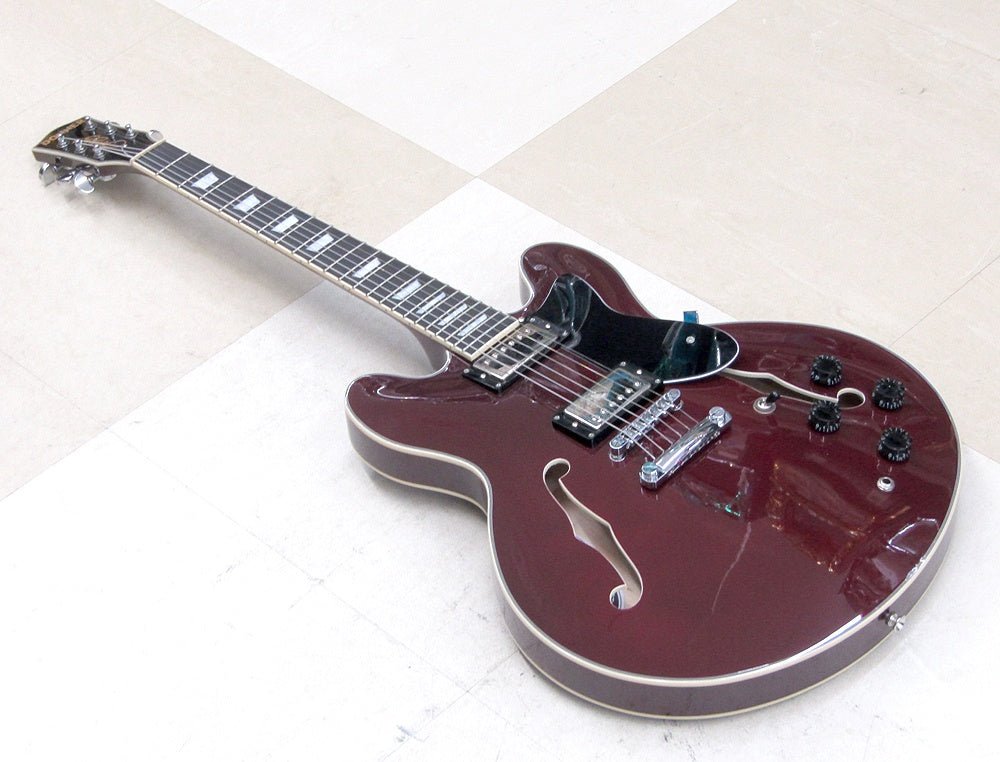 Donner セミアコギター DJP1000 Burgundy Red センターブロック有 ソフトケース他付属 - 安心保証・業界最安値の販売 福助