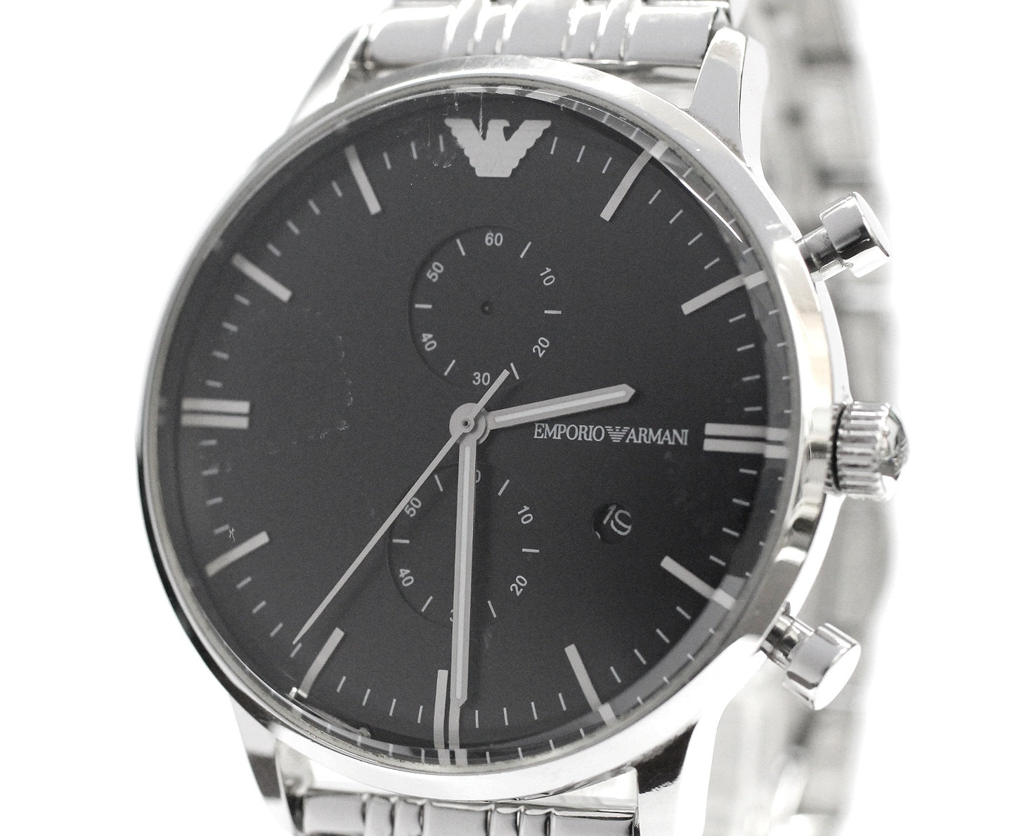 EMPORIO ARMAN(エンポリオ アルマーニ ) クロノグラフ クォーツウォッチ 腕時計 AR - 0389 ジャンク品 - 安心保証・業界最安値の販売 福助