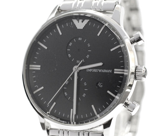 EMPORIO ARMAN(エンポリオ アルマーニ ) クロノグラフ クォーツウォッチ 腕時計 AR - 0389 ジャンク品 - 安心保証・業界最安値の販売 福助