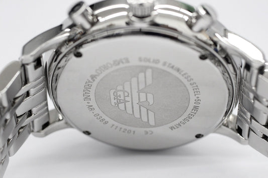 EMPORIO ARMAN(エンポリオ アルマーニ ) クロノグラフ クォーツウォッチ 腕時計 AR - 0389 ジャンク品 - 安心保証・業界最安値の販売 福助